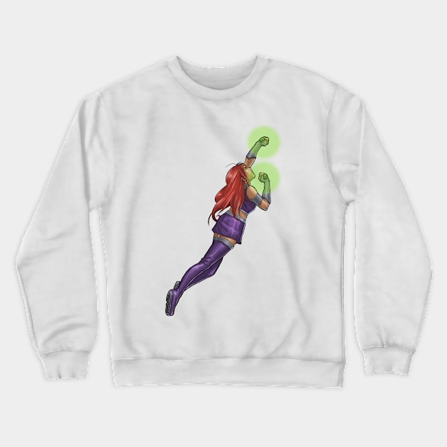 Starfire - Righteous Fury Crewneck Sweatshirt by CandaceAprilLee